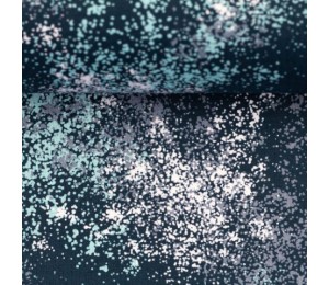 Baumwolle - Kim Sprenkel blau mint